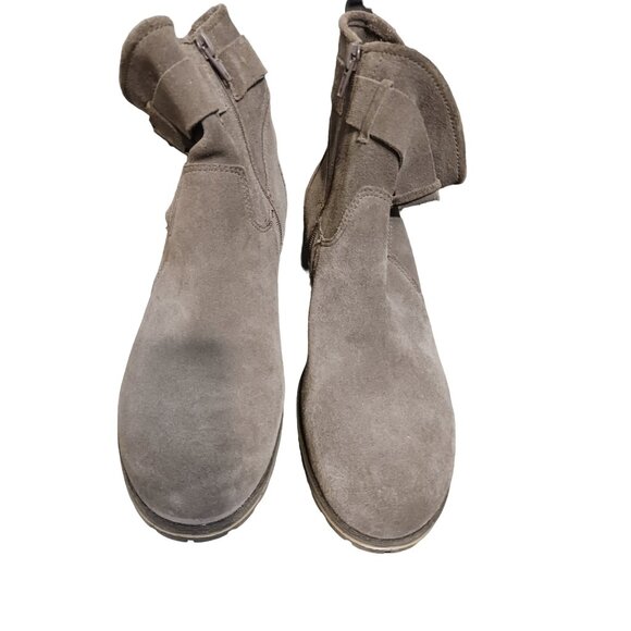 Womens Cowgirl Western Y2K Chunky Heel Sz 8 Casual Suede Buckle Ankle Boots - Picture 4 of 9